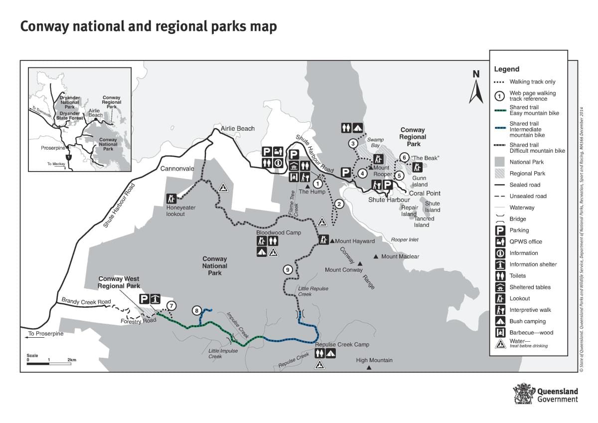 Conway National Park Walks Map Overview