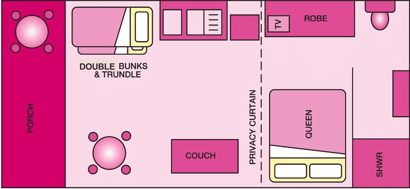 Deluxe Studio Floorplan Double Bunks Trundle1