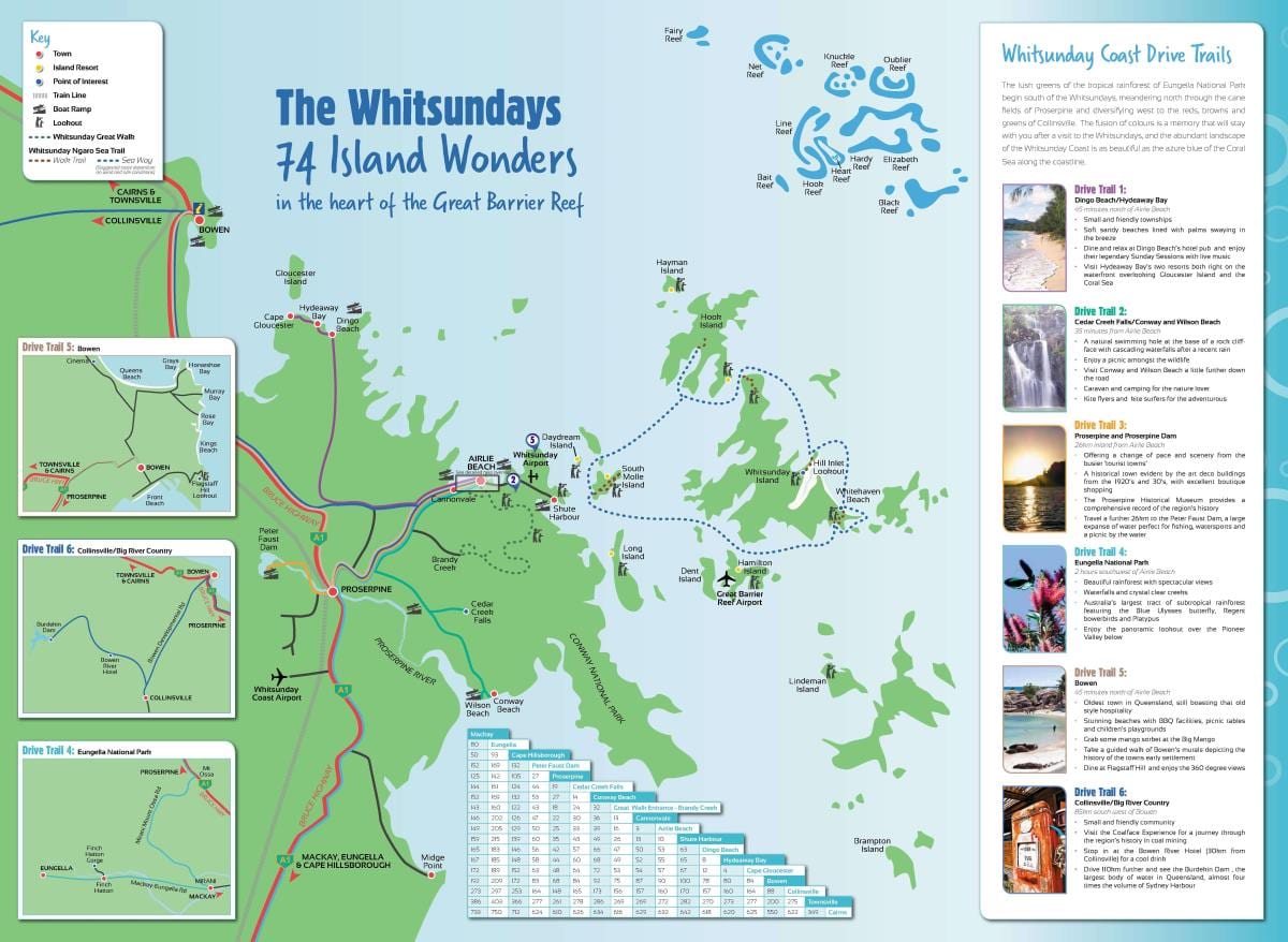 Scenic Drive Map Whitsunday Coast