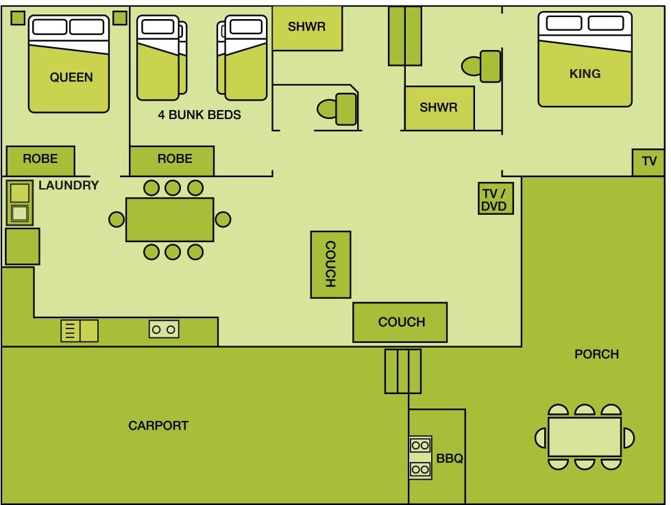 2 Two Brm Villa Floorplan