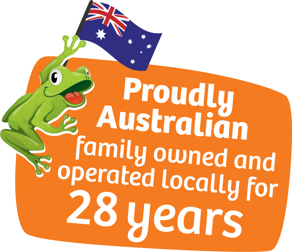 Proudly Aust Frog Logo 28y