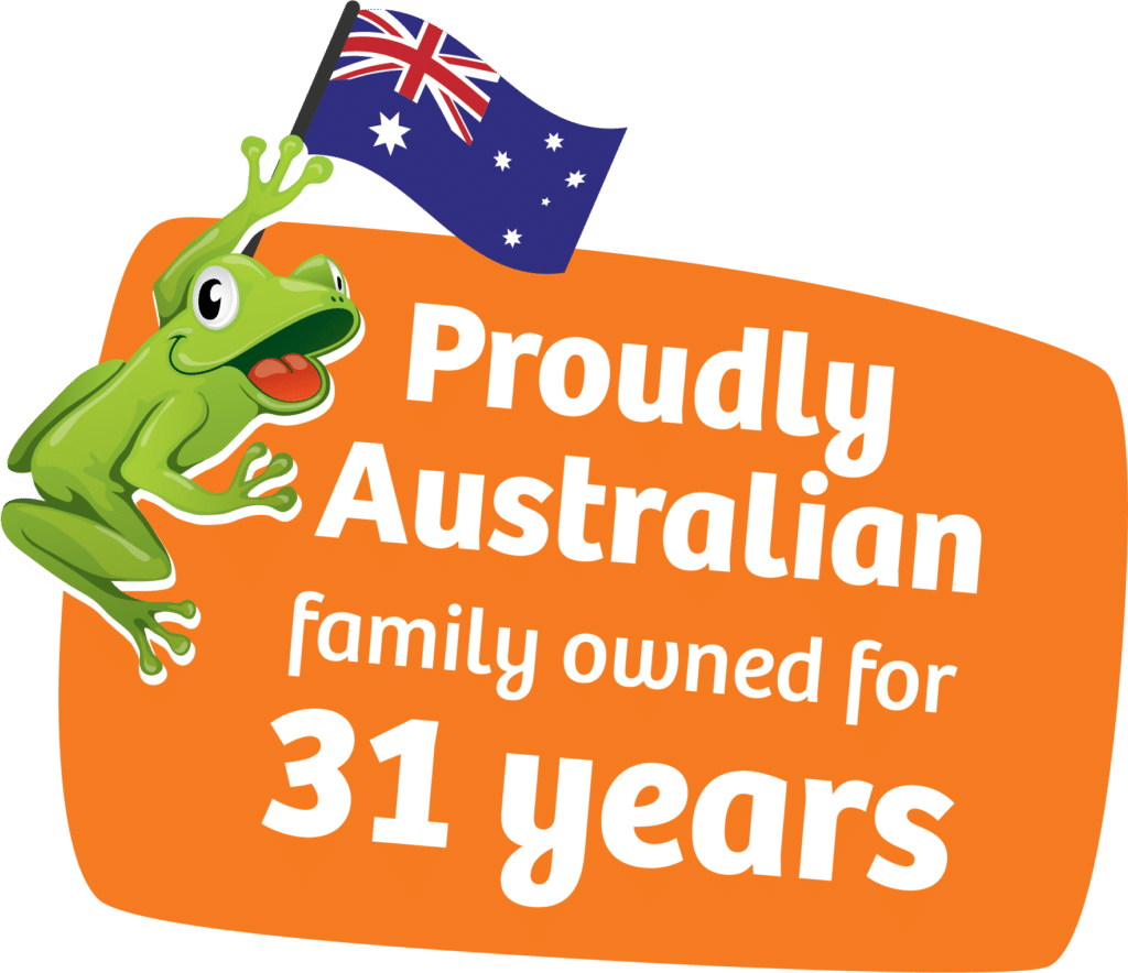 Proudly Aust Frog Logo 31 Years